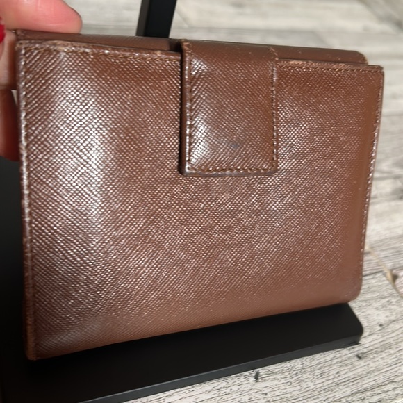 Prada chocolate brown leather wallet EUC - Picture 3 of 9